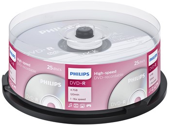 Dvd R Philips 4 7gb 16x Sp 25 25 Stuk Nicoberkers